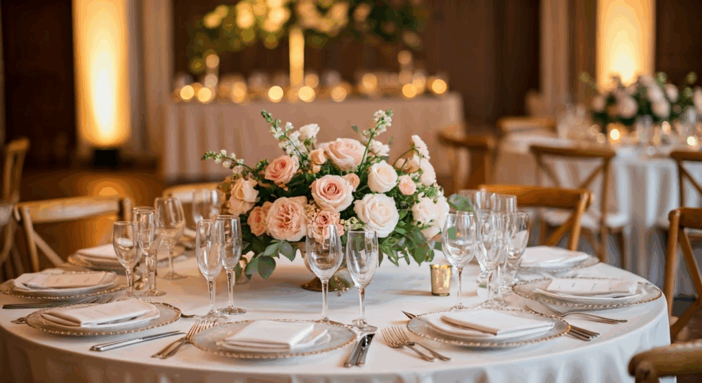 tischdeko hochzeit runde tische